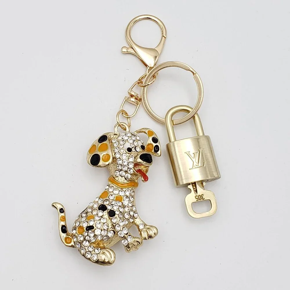 Louis Vuitton Gold Padlock 🔑 Authentic LV Unbranded Dog Keychain Bag Charm